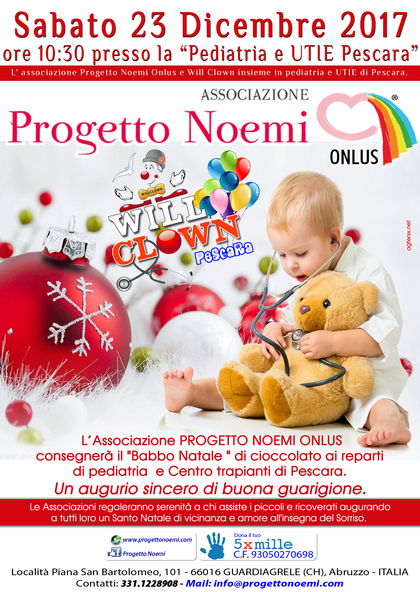 Progetto Noemi e Babbo Natale in pediatria e al centro Trapianti
