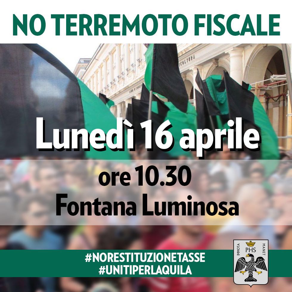 #NoTaxDay: oggi la grande mobilitazione per L’Aquila, in migliaia per dire no a 7mila cartelle esattoriali