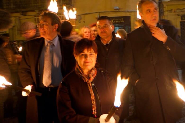 Fiaccole accese a San Gabriele per la seconda marcia nazionale per la sicurezza sul lavoro