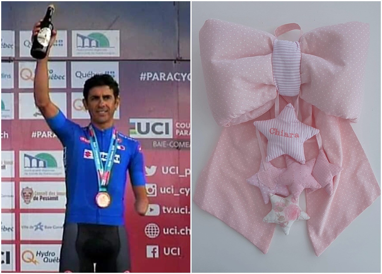 Fiocco rosa in casa Team Go Fast: l’azzurro del paraciclismo Pierpaolo Addesi papà della piccola Chiara