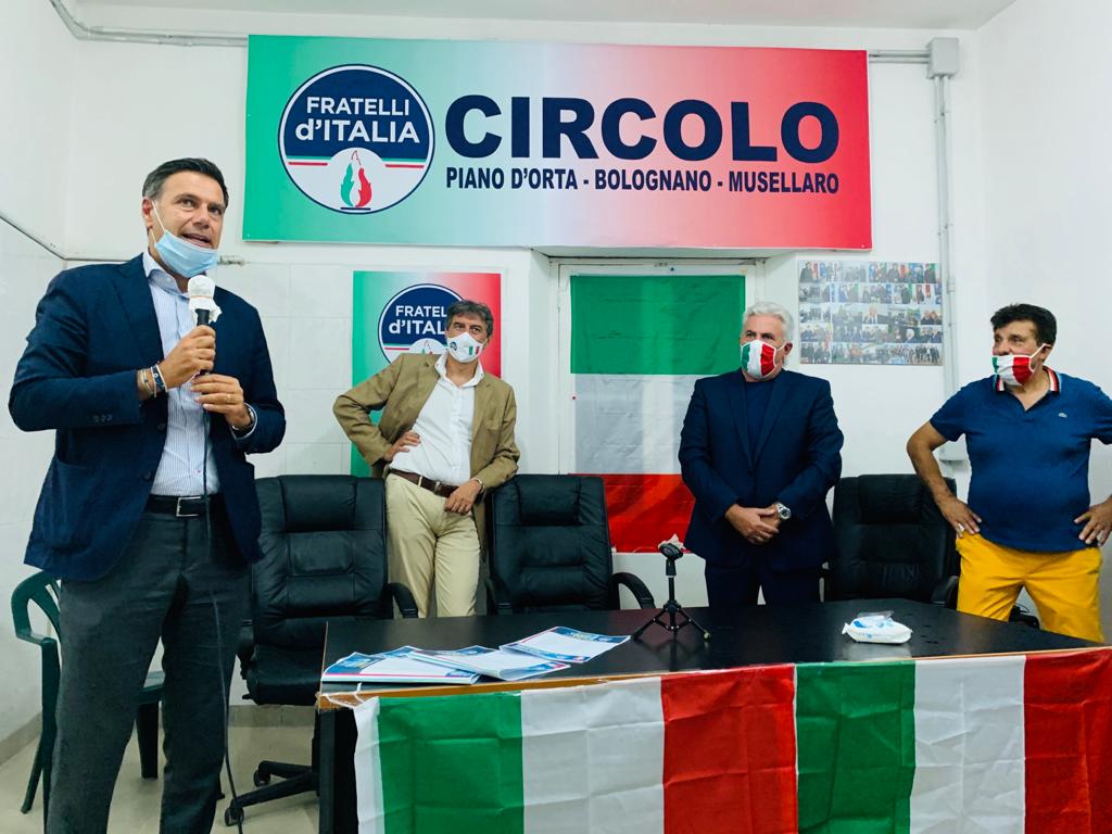 Apertura del circolo Fdi a Piano D’Orta, presente anche il governatore Marsilio