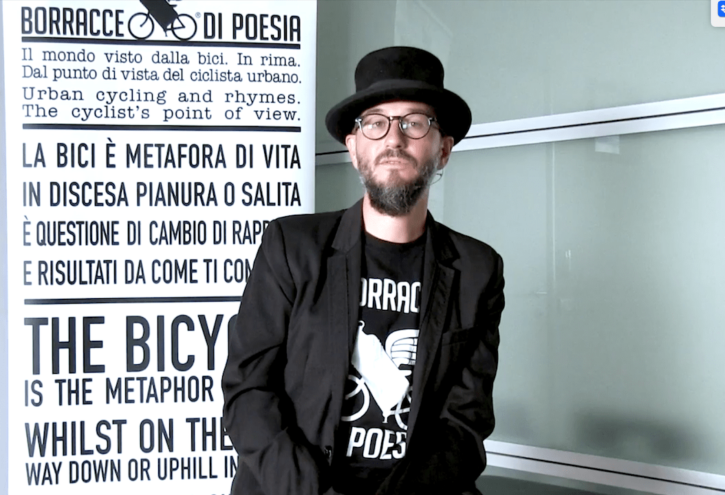 Il progetto dell’abruzzese Alessandro Ricci “Borracce di poesia” al velo-city di Lisbona