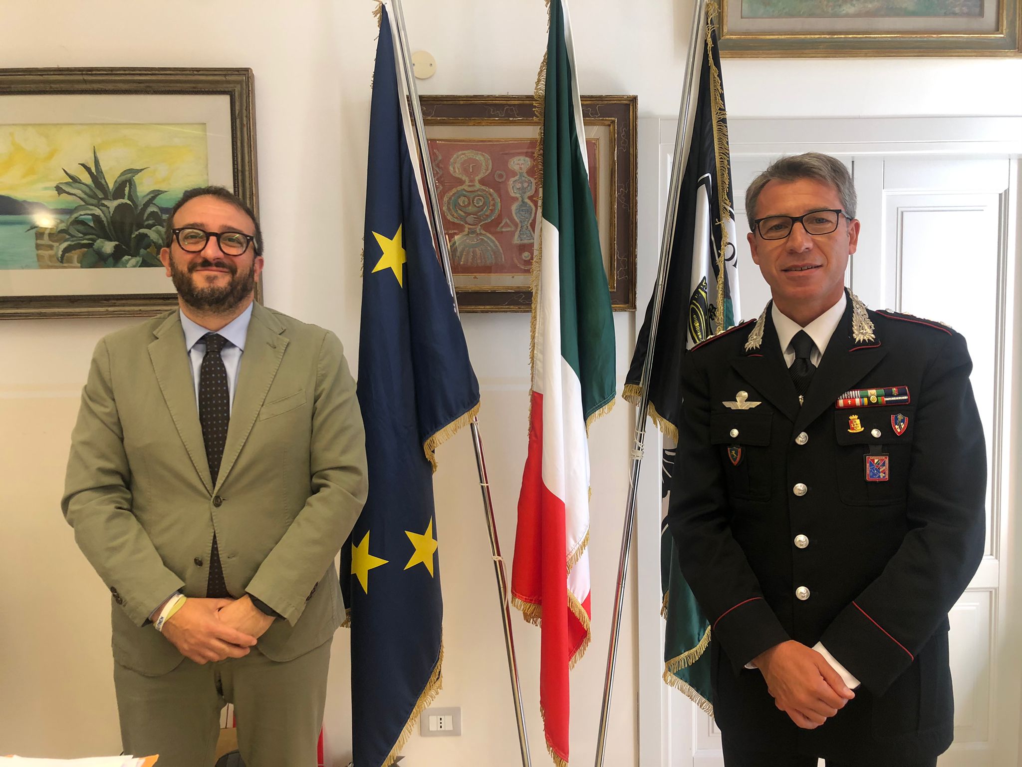 Carabinieri: saluto di commiato del sindaco Biondi al comandante provinciale Santantonio 