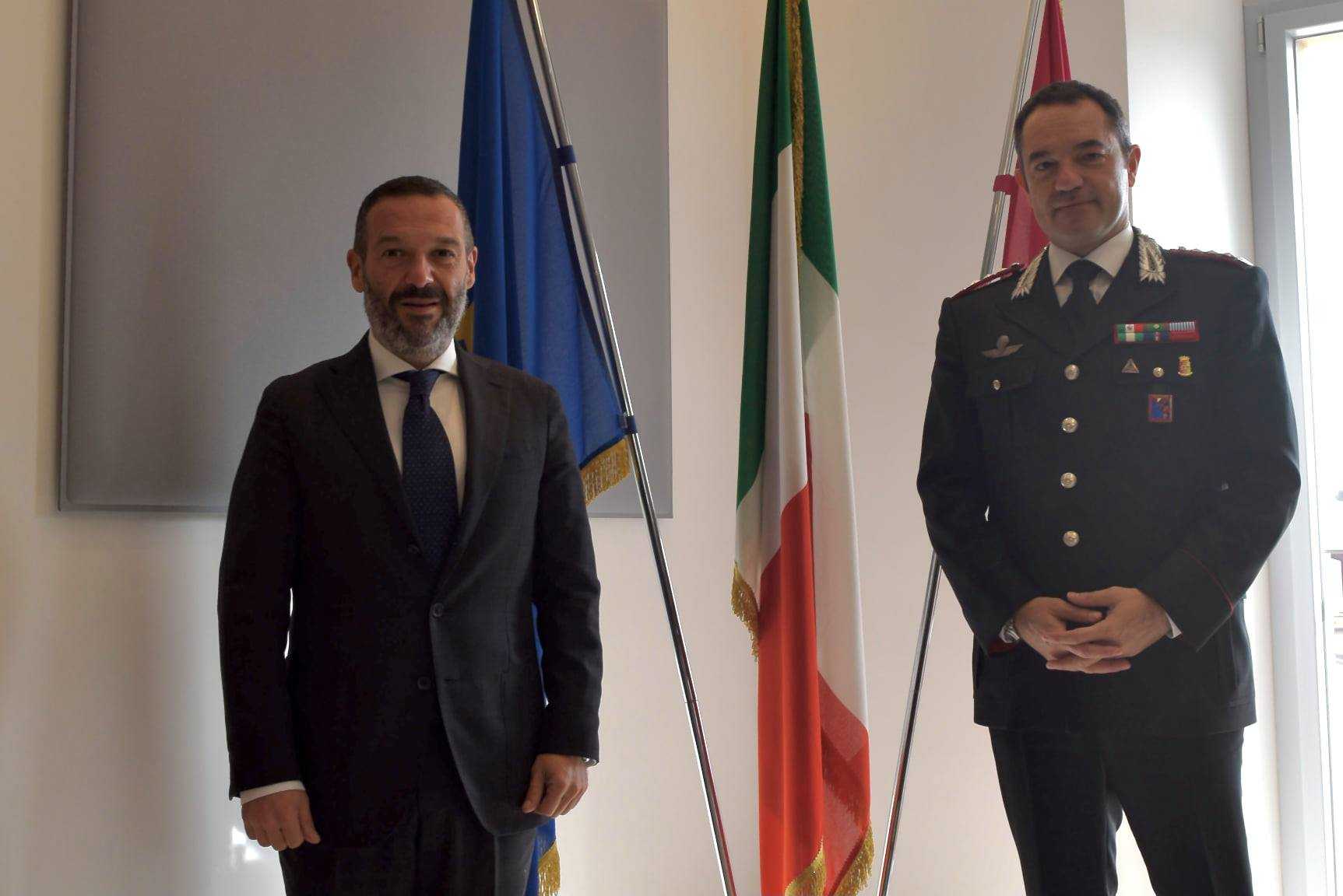Il presidente Sospiri riceve il nuovo comandante provinciale dell’Arma dell’Aquila