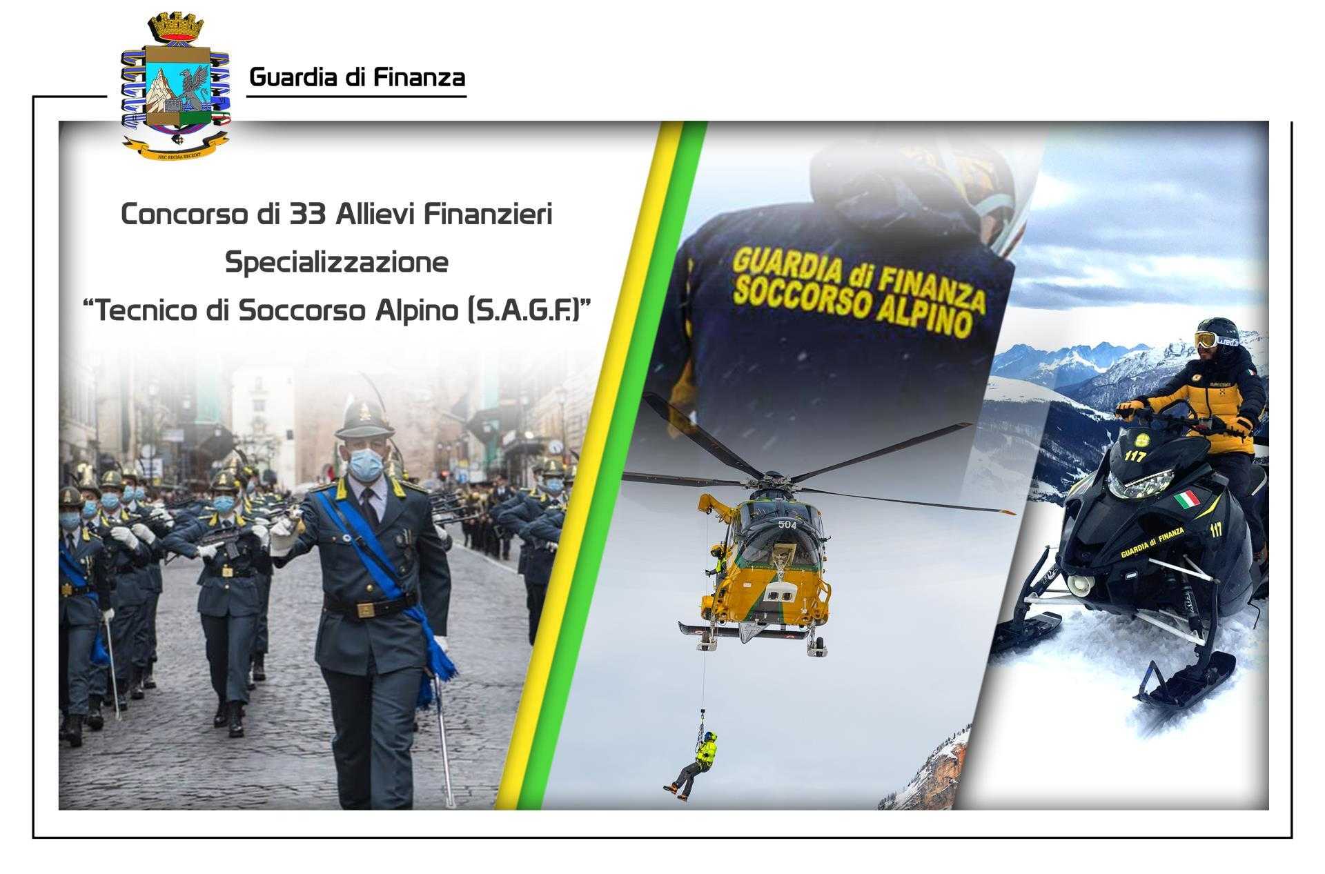 GdF: concorso per reclutamento 33 allievi finanzieri nel gruppo tecnino di soccorso alpino