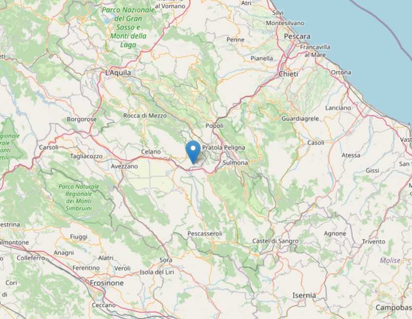 Terremoto di magnitudo 3.2 a Cocullo, avvertito anche in tutta la Marsica