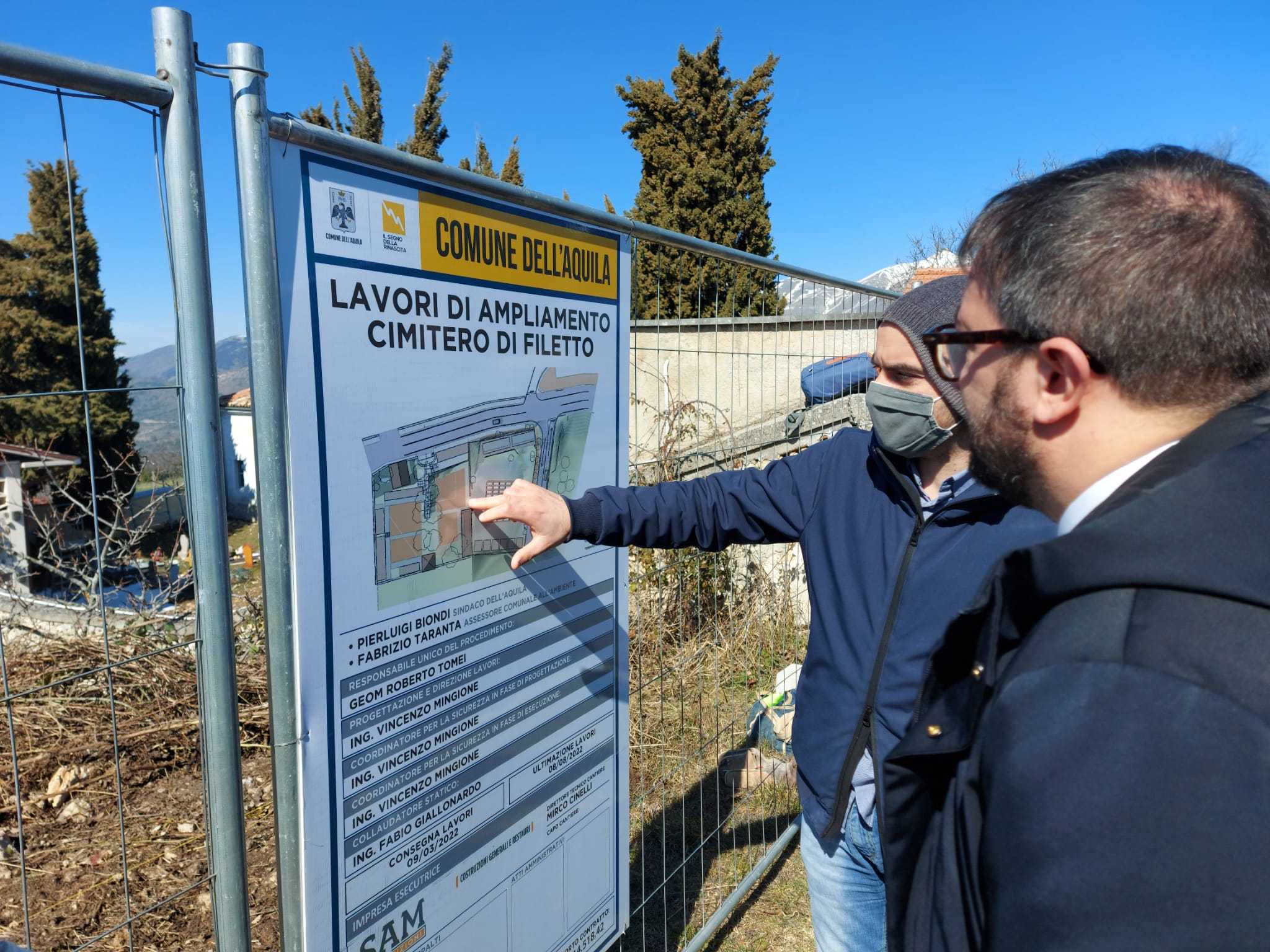 Ampliamento del cimitero di Filetto: questa mattina consegnati lavori