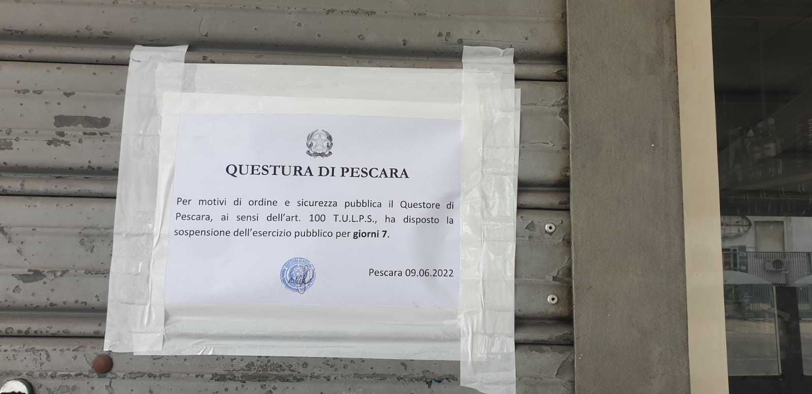 “Covi” di pregiudicati, tra risse e accoltellamenti: il questore di Pescara chiude 3 bar