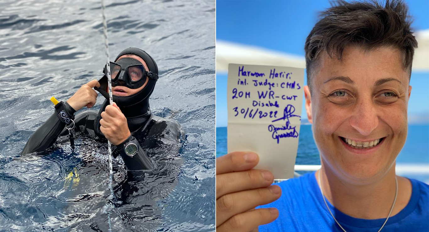 Apnea, l’abruzzese Ilenia Colanero è di nuovo record del mondo per diversamente abili