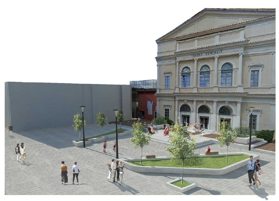 Ecco come sarà Piazza del Teatro all’Aquila dopo la riqualificazione: le immagini