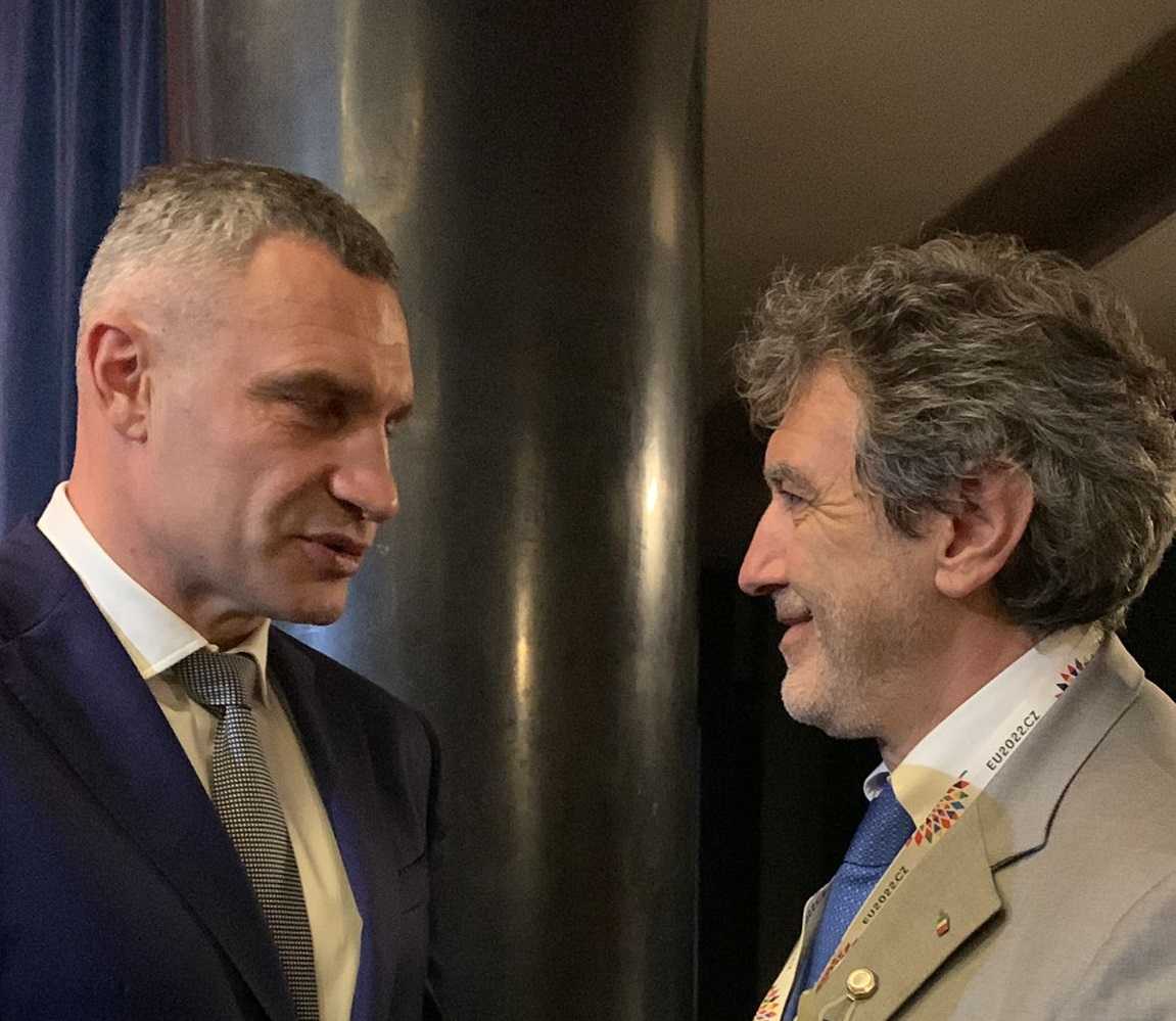 Marsilio incontra il sindaco di Kiev Klyčko: “Solidarietà del popolo d’Abruzzo”