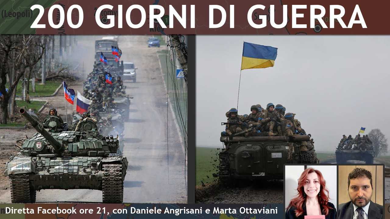 Duecento giorni di guerra: questa sera approfondimento sulla guerra in diretta sui nostri canali social