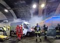 Esercitazione in galleria: finto incidente con intervento di polizia e vigili del fuoco (foto)