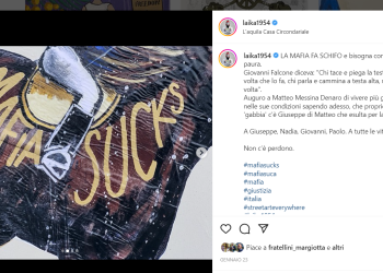 Murales contro la mafia cancellato davanti al carcere, Laika “lo porta” ai Aielli