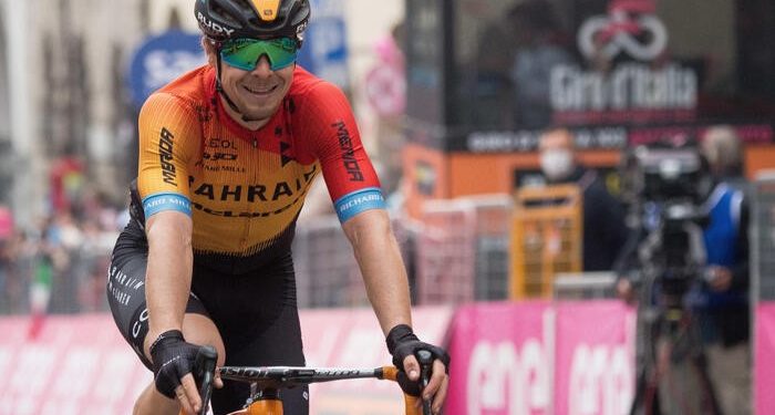 Slovenian rider Jan Tratnik of Team Bahrain - Maclaren wins the 16th stage of the 2020 Giro d'Italia cycling race over 229km from Udine to San Daniele Del Friuli, Italy, 20 October 2020. ANSA/LUCA ZENNARO