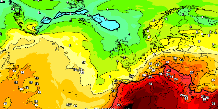 A come sembra, dopo un leggero calo delle temperature nel fine settimana, sarà possibile una nuova ondata di caldo per i successivi 3 giorni almeno, come si vede in figura