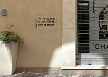 Insulti contro la polizia, muri dei palazzi usati come lavagne dai vandali (foto)