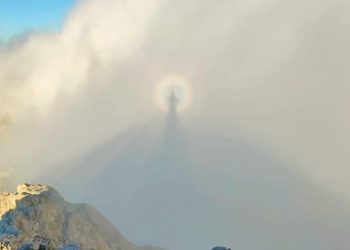 Un fantasma sul Gran Sasso, la straordinaria apparizione dello spettro di Brocken sul Corno Grande