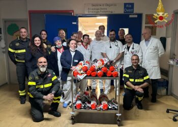 Vigili del Fuoco al Reparto di Oncoematologia Pediatrica dell’ospedale di Pescara
