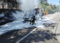 Incendio ad un automezzo ad Alanno, domate le fiamme dai vigili del fuoco