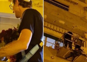 Il sindaco Menna e la serenata spettacolare: sale su una gru per raggiungere la finestra della sposa