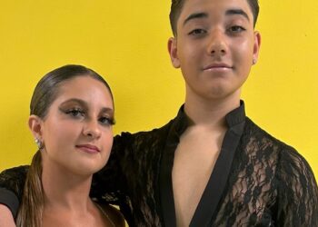 Coppia di giovanissimi ballerini abruzzesi in gara in Gran Bretagna