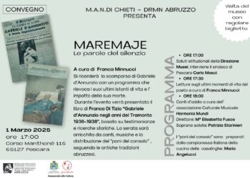 Anniversario della morte di Gabriele d’Annunzio, domani “Maremaje Le parole del silenzio”