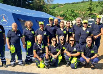 Il gruppo volontari di Protezione civile impegnato in una due giorni di esercitazioni straordinarie