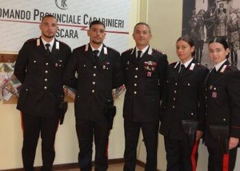 Cinque nuovi carabinieri giunti nel Pescarese, oltre 20 già arrivati nella scorsa estate
