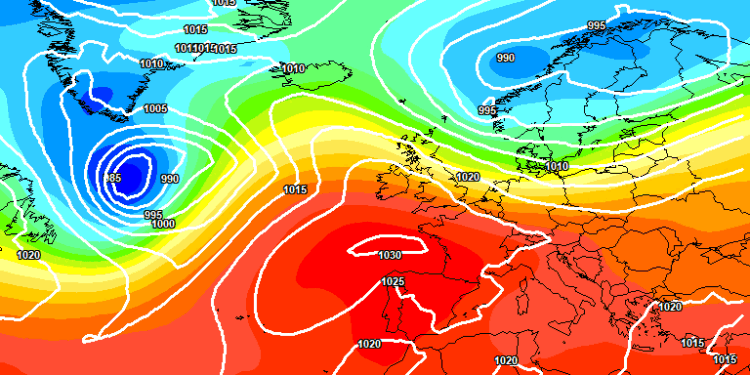 In figura la situazione secondo il modello europeo ECMWF, prevista per le ore 14:00 di Domenica 20 Settembre. Sull Abruzzo condizioni di tempo alquanto buone con il cielo poco nuvoloso e temperature che torneranno a salire di qualche grado