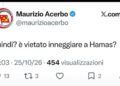 Acerbo e il supporto ad Hamas, Simonelli (Nazione Futura): la solidarietà ai palestinesi non giustifica terrorismo