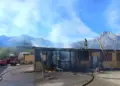 A fuoco modulo abitativo post sisma: anziano riesce a fuggire e si salva in extremis